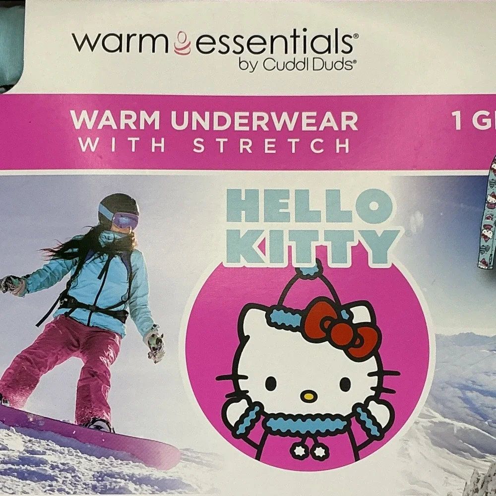 Hello Kitty‎ Girls Thermal Set Base Layer Warm Essentials Cuddl Duds LG NEW